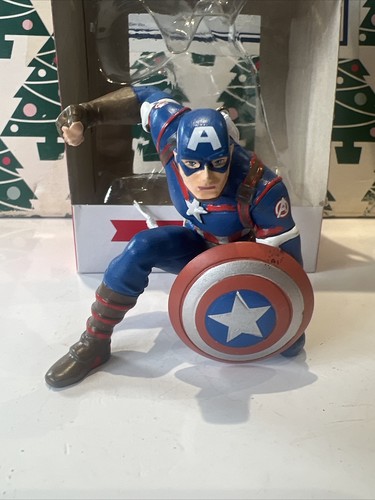 Captain America Marvel Christmas Tree Hallmark Ornament New In Box. - Picture 8 of 19