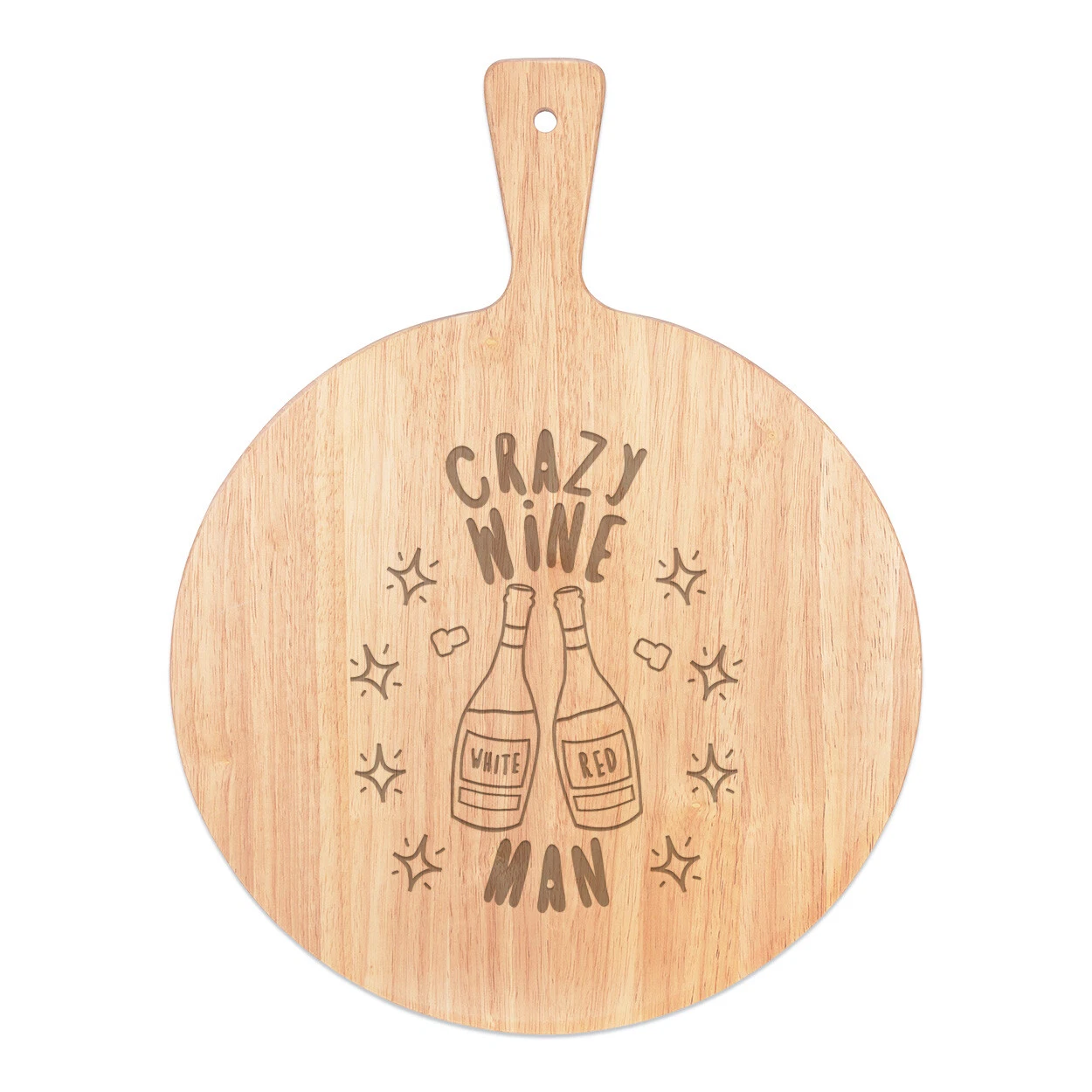 Crazy Wine Man Stars Pizza Board Paddle Wooden Funny Drunk Dad Fathers Day