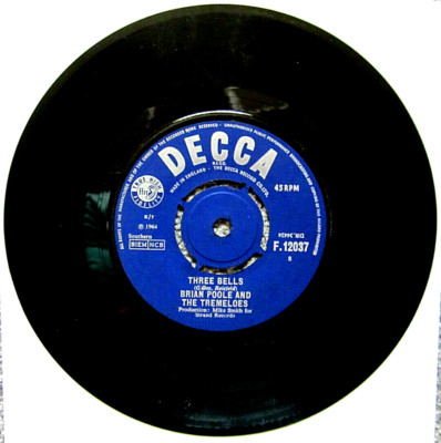 BRIAN POOLE AND THE TREMELOES - Three Bells/Tell Me How You Care - 7'' Near Mint!