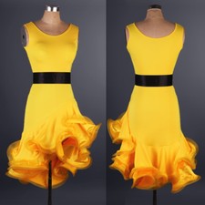 Latin Ballroom Dance Dress Modern Salsa Waltz Standard Long Dress F133 4 Colors