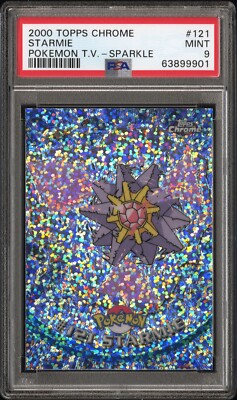 2000 TOPPS CHROME POKEMON T.V. SPARKLE STARMIE #121 PSA 9 - GRAIL