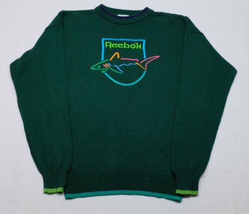 Vtg Reebok Greg Norman Collection Golf Sweater Neon Knit Men’s Large