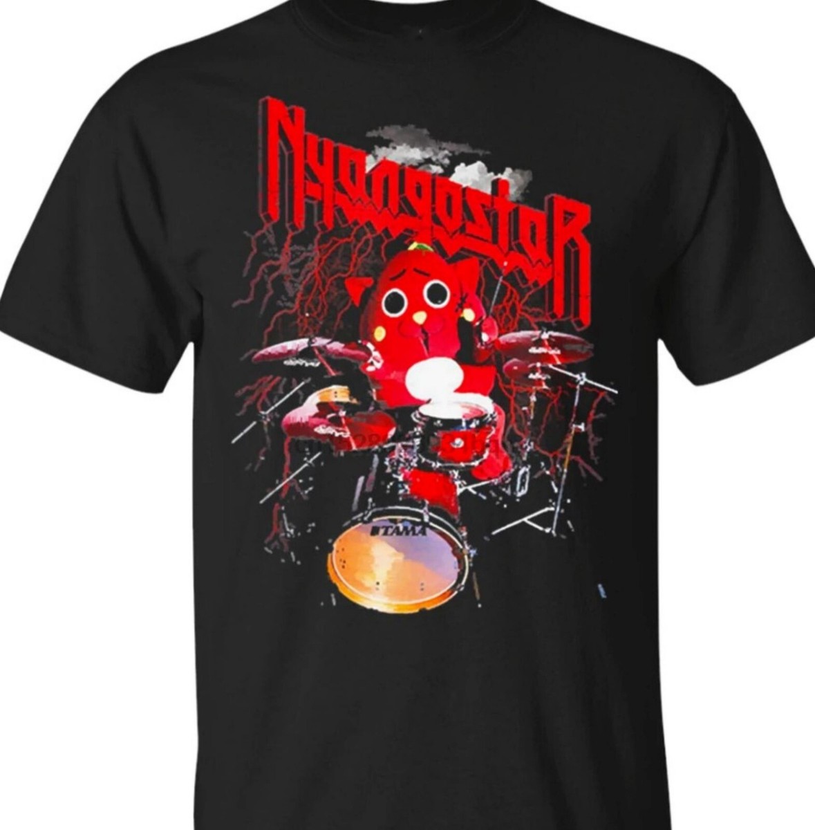 RETRO Nyango Star Drummer T-shirt Black Short Sleeve All sizes S
