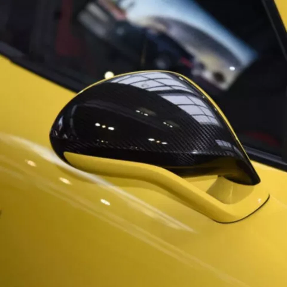 Real Carbon Fiber Side Mirror Cover Caps Add on For Porsche 911 991 GT2 GT3 - Imagem 4 de 4