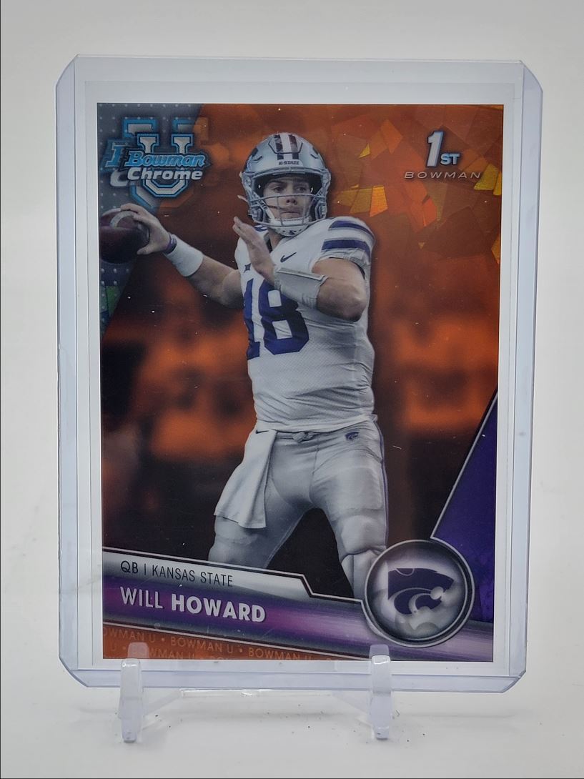 WILL HOWARD 2023 BOWMAN UNIVERSITY CHROME 1ST ORANGE SAPPHIRE /25 Q2550