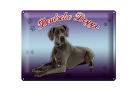 Blechschild Hund 40X30 Cm Deutsche Dogge 1888 Metall Deko Schild