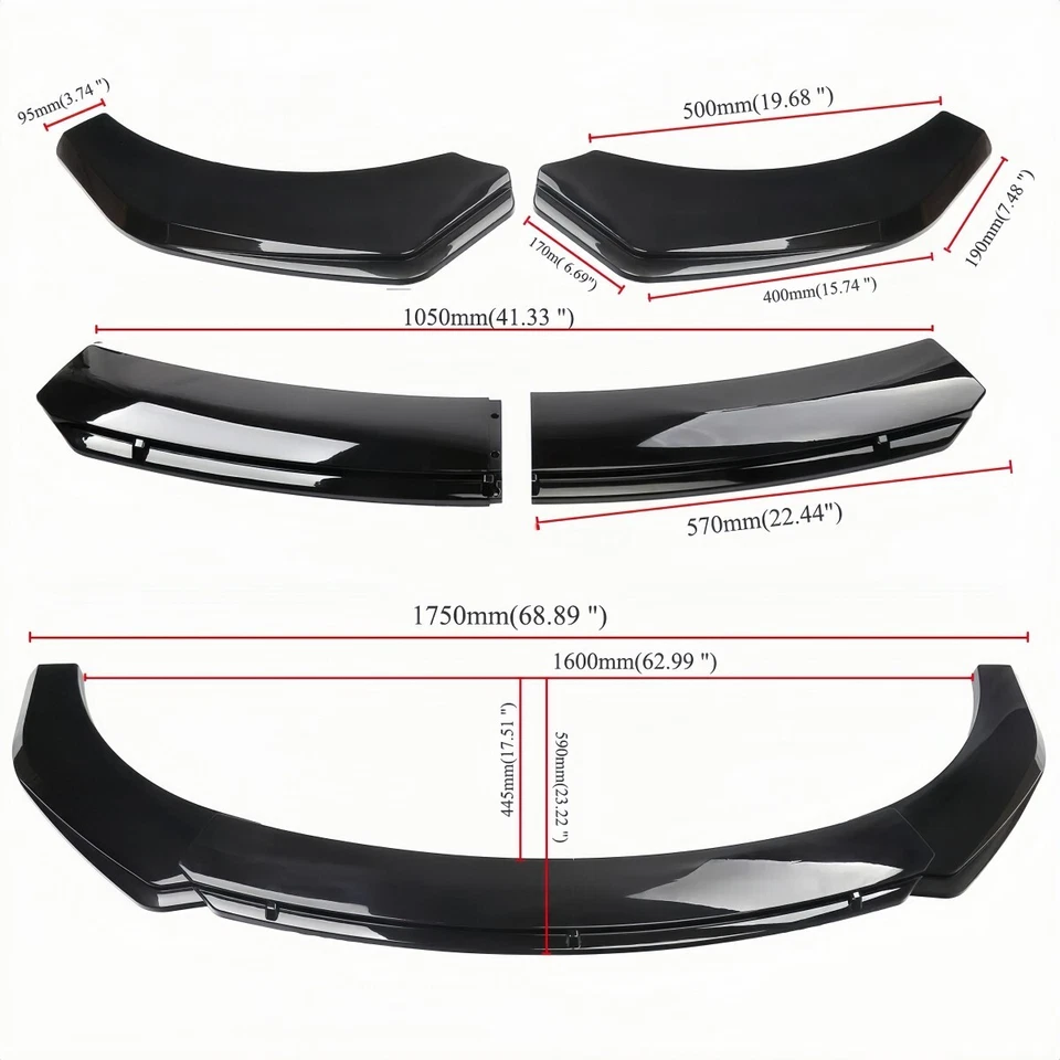 For Mercedes-Benz C180 C200 C230 C250 C300 Front Bumper Lip Spoiler Splitter - Image 2 of 4