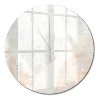 Runde Dekorative Glas-Wanduhr Aus GehäRtetem Glas Marmor WeißE Zeiger Fi60 Cm