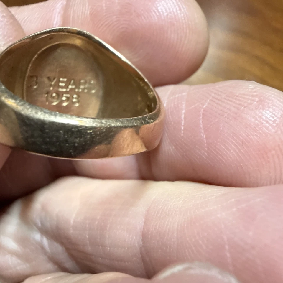 RARO 1958 "COOK BOOK PAN" Oro 10k Premio Seguridad Anillo para Hombres-12 Gramos Foto 4 de 4