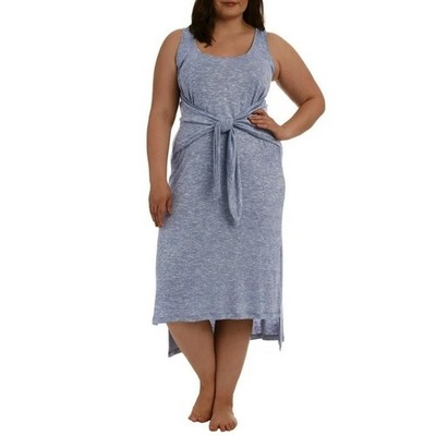 La Blanca Tie Front Sleeveless Midi Dress Cover Up Size Large