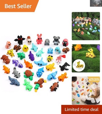 Durable 35 Pcs Articulated Animal Figurines   Perfect Desk Decor & Party Favors