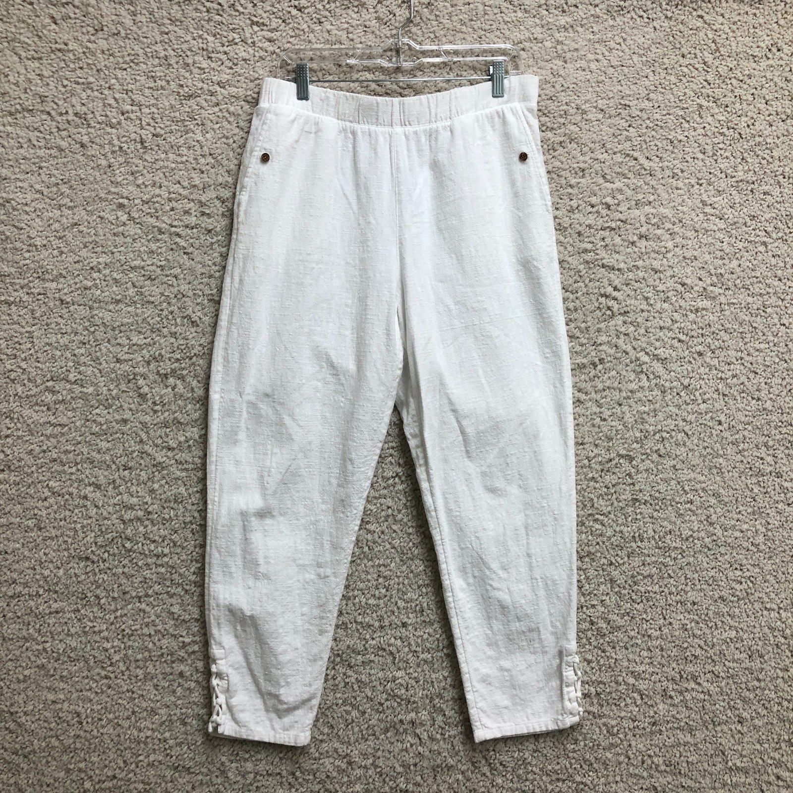 Soft Surroundings Pants Medium Adult White Straight High Rise Casual Womens M