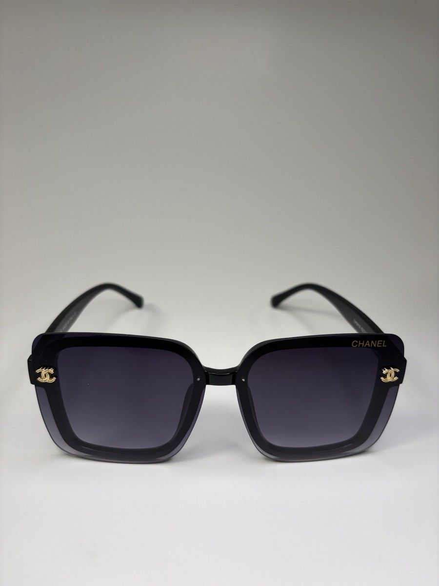 CHANEL Square Sunglasses Black Gold Logo CH5419 62□12-147 Made in