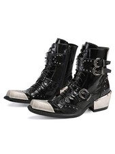 Scarpe punk di nicchia dark rock uomo donna stivali corti western cowboy pelle 