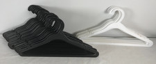 30 Full Black White Plastic Clothes Hangers Group Lot