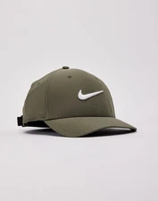 Nike Club Structured Swoosh Hat Game Olive Green White Cap Size S/M FB5625 222