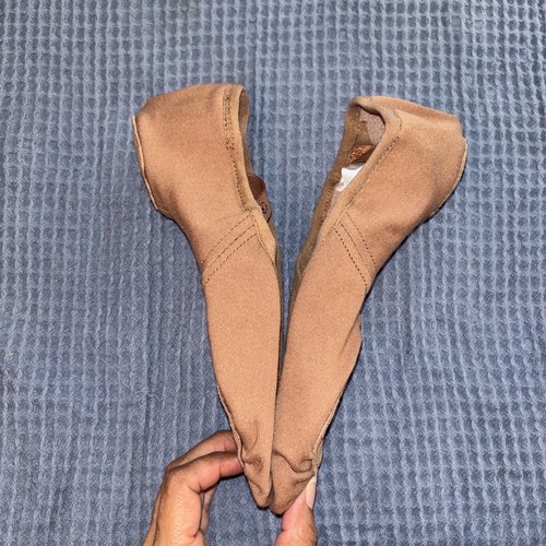 Zapato Zapatilla Ballet Punta Rusa Camel Talla 10.5 Vivante Lona Elástica Nuevo Sin Etiquetas - Imagen 3 de 10