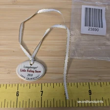 LONGABERGER TREE TRIMMING Little Falling Snow BASKET TIE-ON (ONLY) 2010
