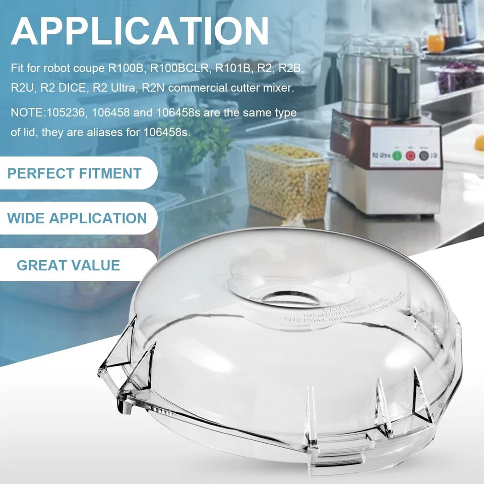 106458S Cutter Bowl Lid Repacement Part Fit For Robot Coupe R2,R2 Dice,R2 Ultra - Image 3 of 4