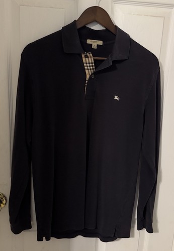 Burberry London | Men’s Long Sleeve Polo Shirt Black (Small)