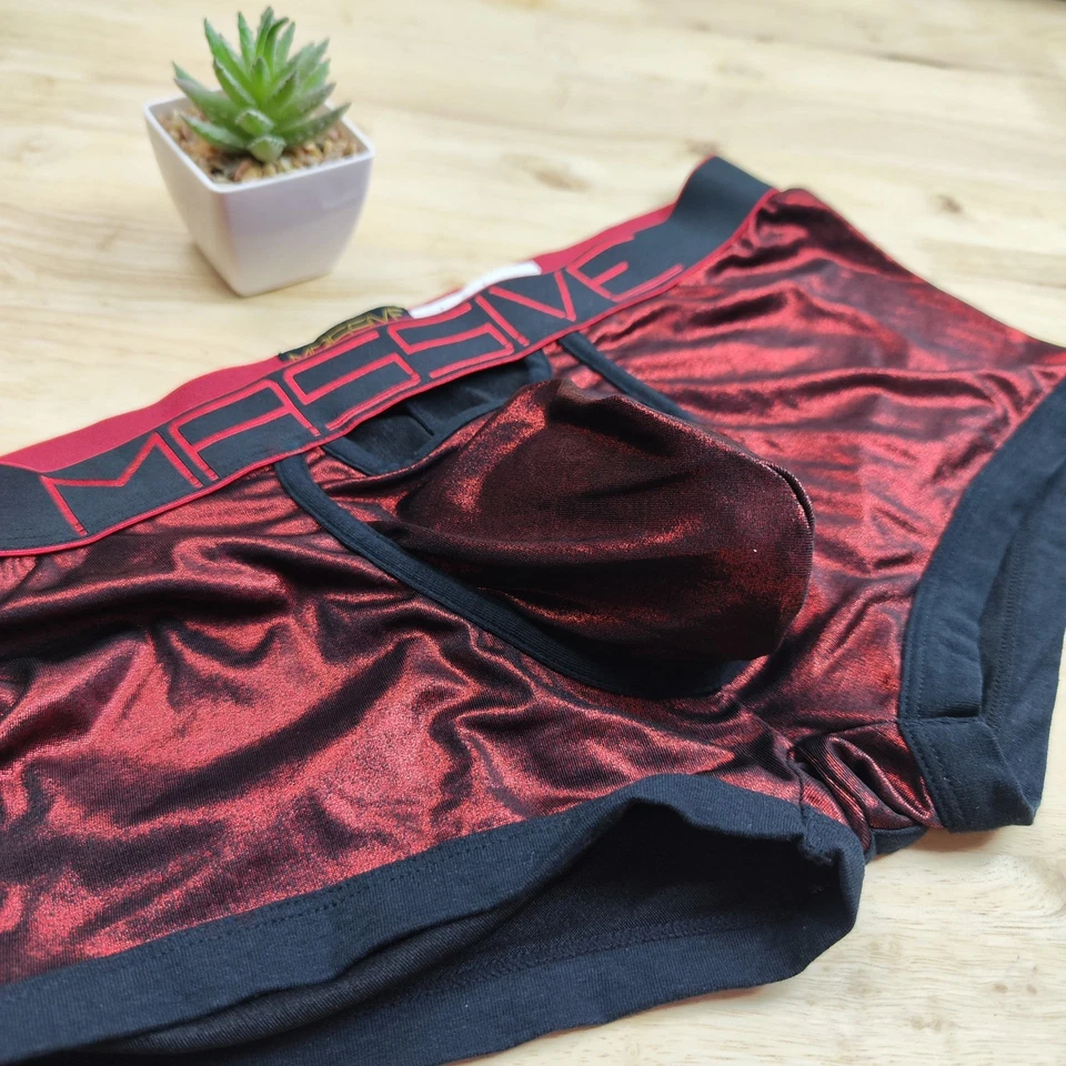 Andrew Christian Saxy Ropa Interior Parte Inferior Vacía Calor Boxer, Rojo, Grande Foto 2 de 4