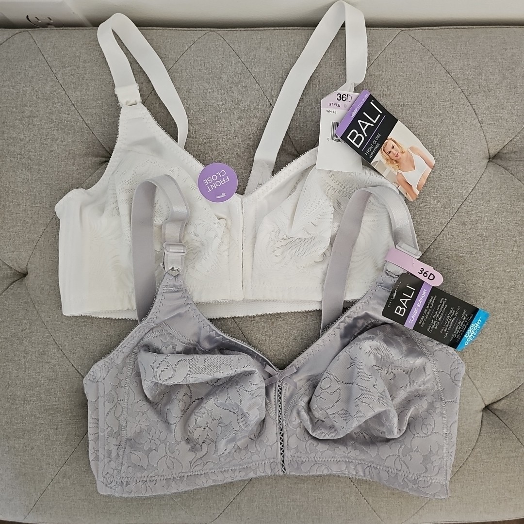 Bali Wireless Bra 36D 1 Front & 1 Back Closure Lot Of 2