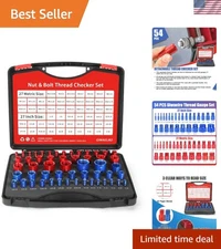 Compact 54 PCS Thread Checker Set for Nuts and Bolts in 27 Inch & Metric Sizes