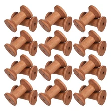 25 Pcs Empty Wooden Spools For Crafts Vintage Natural Wood Thread Holders