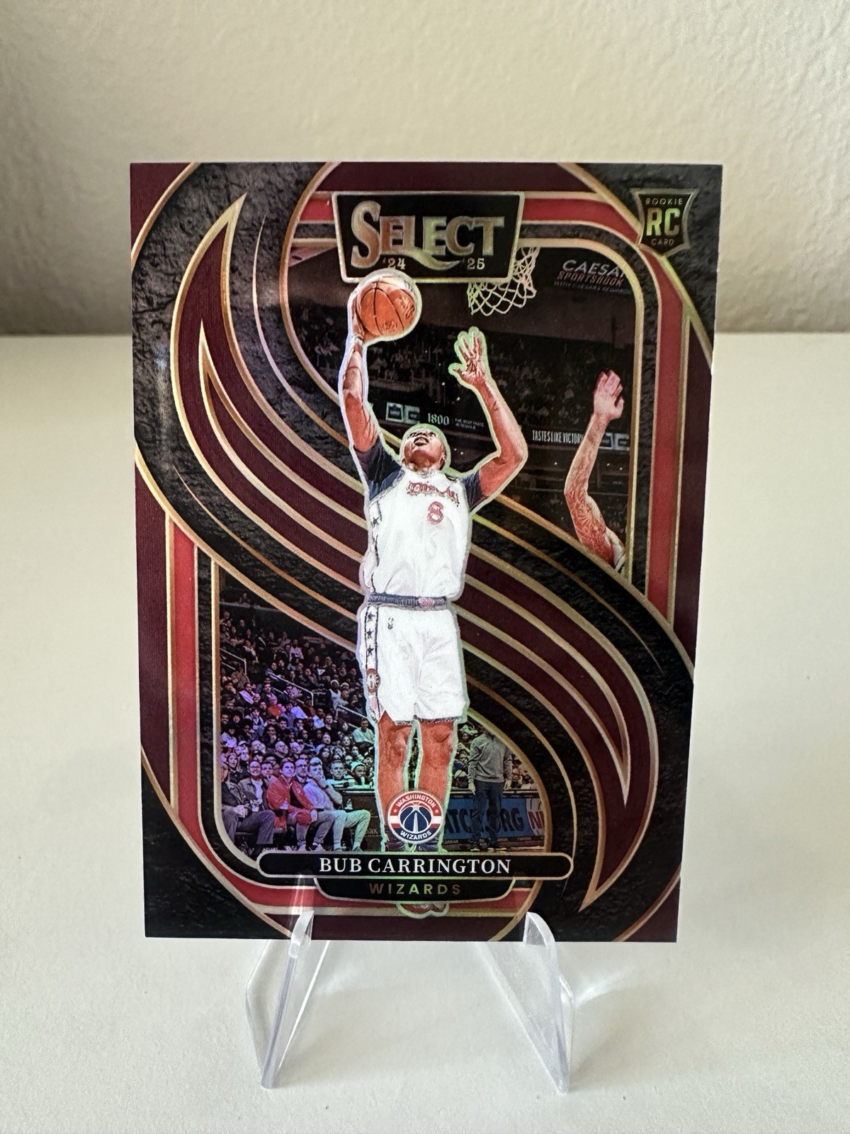 2024-25 Panini Select - Premier Level Bub Carrington #197 Maroon Prizm /175 (RC)