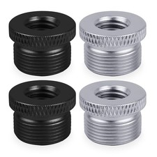 4 Pack Screw Thread Adapter, 5/8" Male to 3/8" Female Mic Black Silver