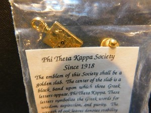 Phi Theta Kappa Society Pin with Orig. Paper repair See Photos