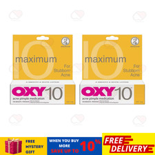 2 X OXY 10 10 Benzoyl Peroxide 25g Stubborn Acne Pimple Spot Control Treatment
