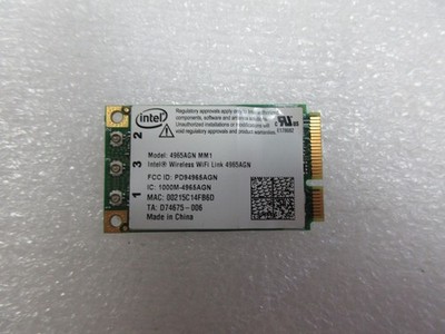 INTEL 4965AGN MM1 WIRELESS-N HALF-MINI PCI-EXPRESS WIRELESS CARD 0578-07-2198