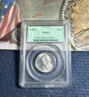 1932 P Washington Quarter 25c - PCGS MS62 Old Green Slab 🔥 Beauty 💎