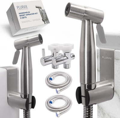 Handheld Bidet Sprayer Kit for Toilet   2 Sets, Adjustable Water Pressure, Stain