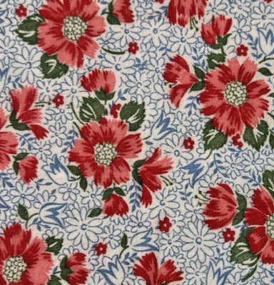 Vintage 1930's-40's feedsack fabric piece 8x10  colorful flowers
