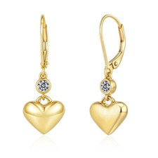 925 Sterling Silver Birthstone Heart Earrings for Women Teen Lovely Birthda...