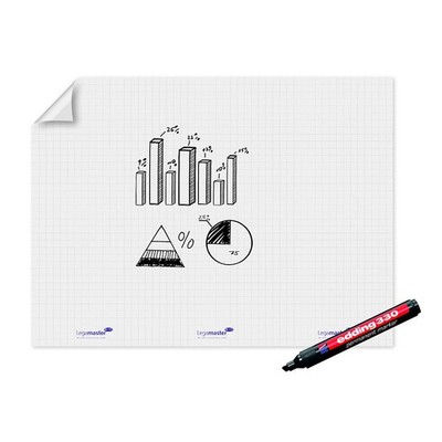 Legamaster Flipchart-Folie Magic-Chart Flipchart kariert 90,0 x 120,0 cm, 15...