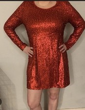 Michael Kors Red Sequin Dress Size Large