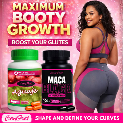 MAXIMUM BOOTY GROWTH   Curvy Fruit Aguaje + Black Maca Pills   SHIPS FAST USA