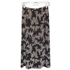 Vintage Talbots Whimsical Sillk Floral Midi Skirt 6P Fairy Grunge Whimsigoth