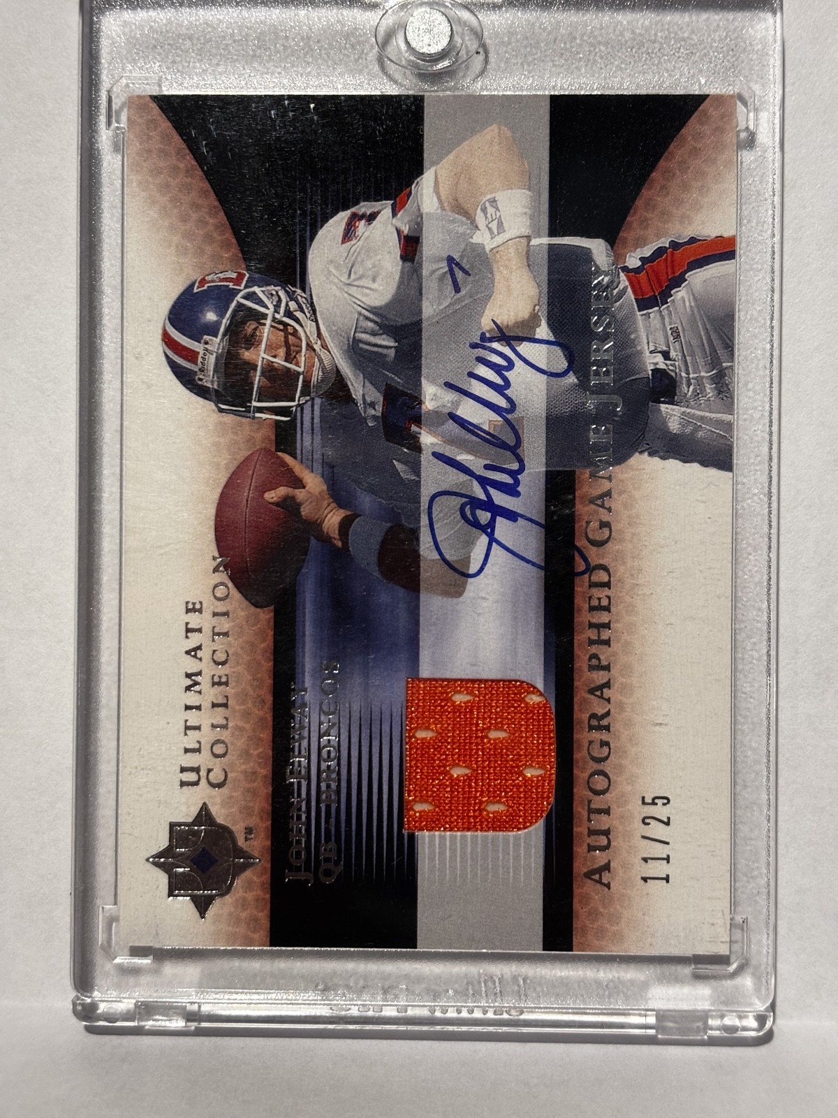 2005 Upper Deck Ultimate Coll.  Auto Game Jersey card John Elway #AGJ-JE 11/25