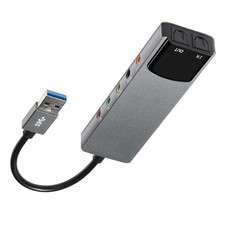 Usb External Multi-Function Sound Card 3 Input Terminals For PC Computer Laptop