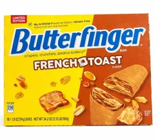 Butterfinger French Toast Candy Bars Limited Edition 18-Count Peanut Butter.