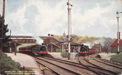 EISENBAHN SCHLEIFEN KREUZUNG BAHNHOF SÜDÖSTLICHE CHATHAM EISENBAHN 1909