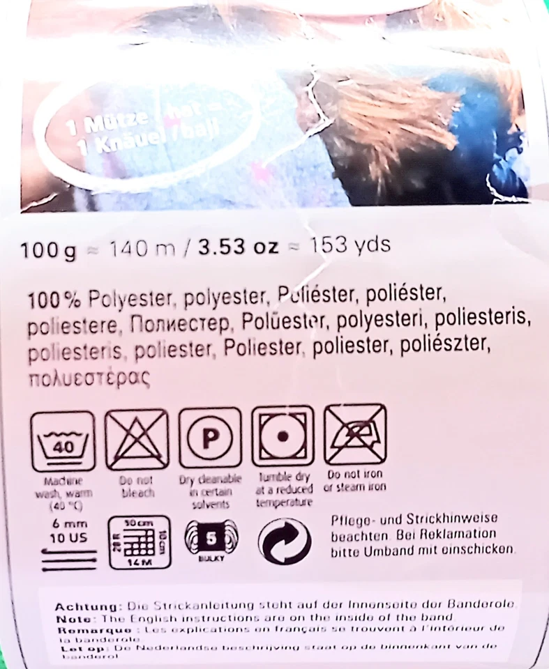 Mützengarn "Fleeze" Schachenmayr original 4 x 100 Gramm NP 39,80 €! - Bild 2 von 2