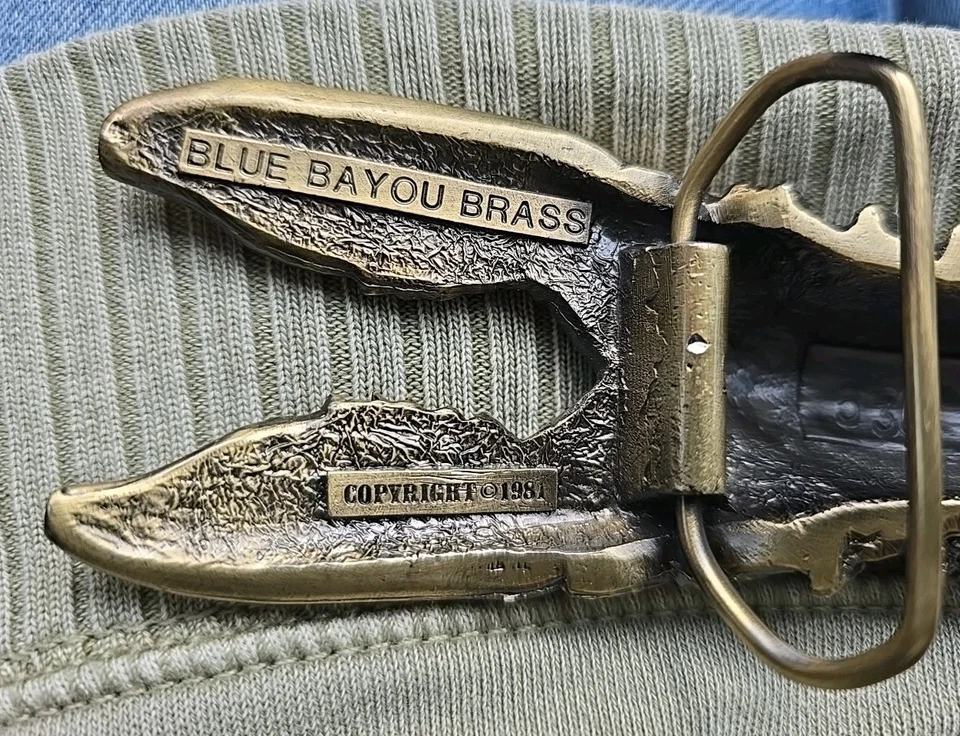 Hebilla de cinturón de langosta/cangrejo de río de latón Blue Bayou, vintage 1981 Foto 2 de 4
