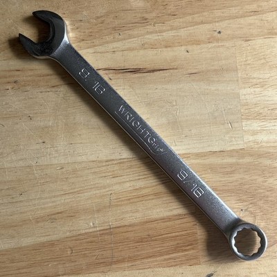Wright Grip Tools 9/16'' Combination Wrench 12 Point Satin Finish 1118 USA