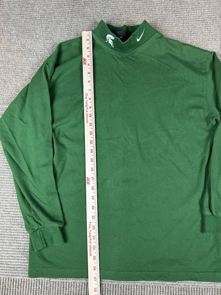 Camisa De Colección Nike Team Michigan State Spartans Cuello Simulado L/S Talla Mediana Verde Y2K Foto 4 de 4