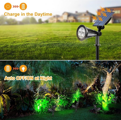 4Pack Green Solar Landscape Spotlight Solar Lights Waterproof Landscape Light US - Picture 7 of 18